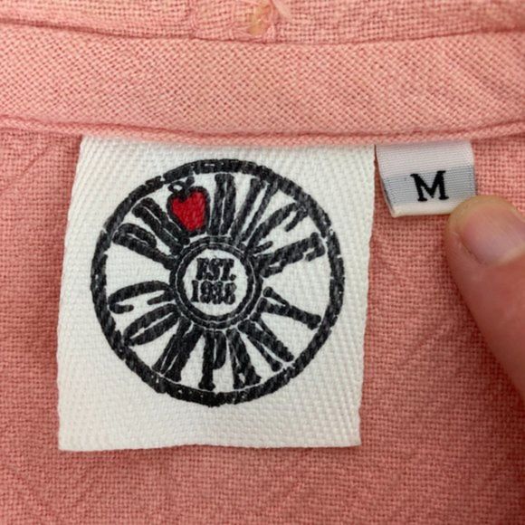 Produce Company Pink Cropped Lightweight Hooded Laundered Cotton Jacket Sz M - Picture 3 of 8